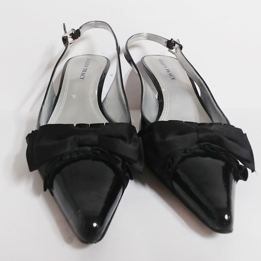 Ellen Tracy Size 10M Black strappy heels pumps